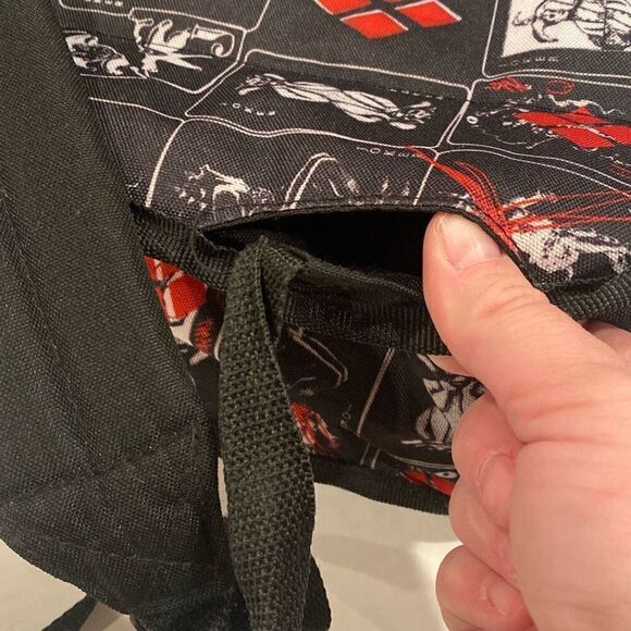 Harley Quinn Joker Flip Pak Reversible Backpack Black Red White Spencer Gifts - Picture 10 of 16